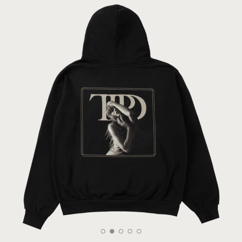 Taylor Swift TTPD The Tortured Poets Department Black Hoodie - Size XL